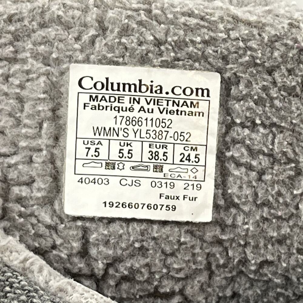 Columbia Womens Quilted Winter Snow Boots 7.5 Gray Waterproof Lace Up Suede - Picture 11 of 11